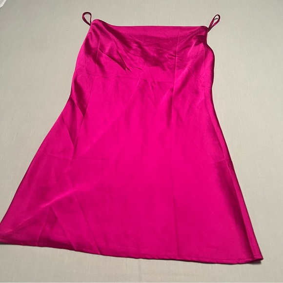 Forever 21 Hot Pink Satin Slip Mini Dress Women’s Size M - Picture 3 of 14